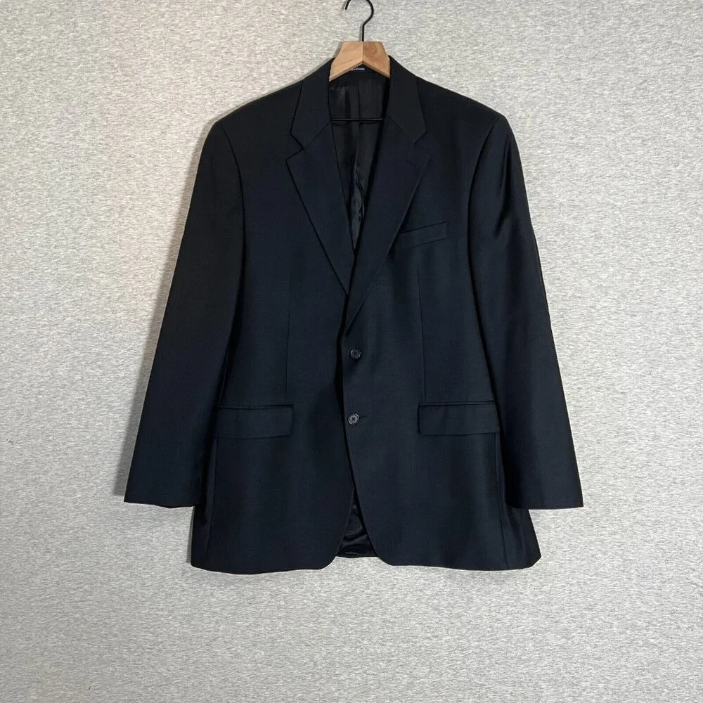Vintage 90's Chaps Ralph Lauren Blazer Mens 43L Navy Wool Cashmere Blend Classic